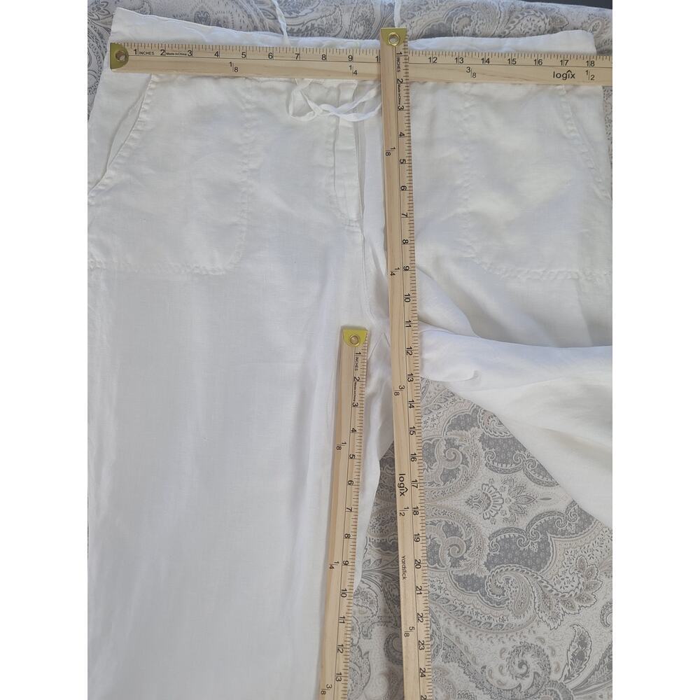 Charter Club Pants shop women's linen pants White Size XL resort wear Vacation - Picture 5 of 8